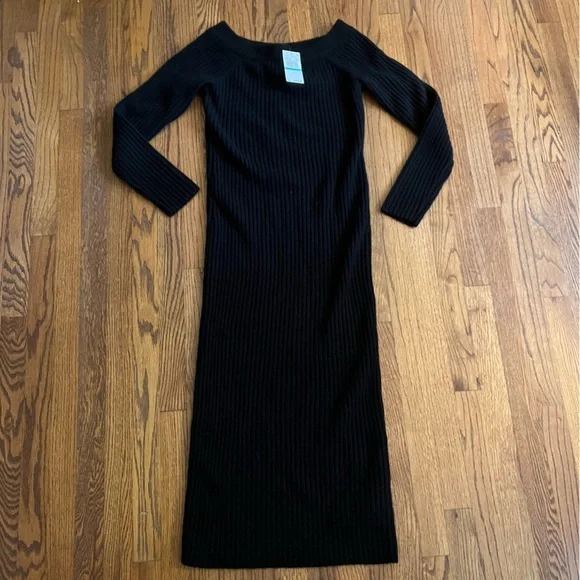 Michael Kors off the shoulder Ribbed Knit sweater dress midi NWT size large  L.